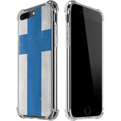 Finland Flag Distressed iPhone 7/8 Plus Clear Case